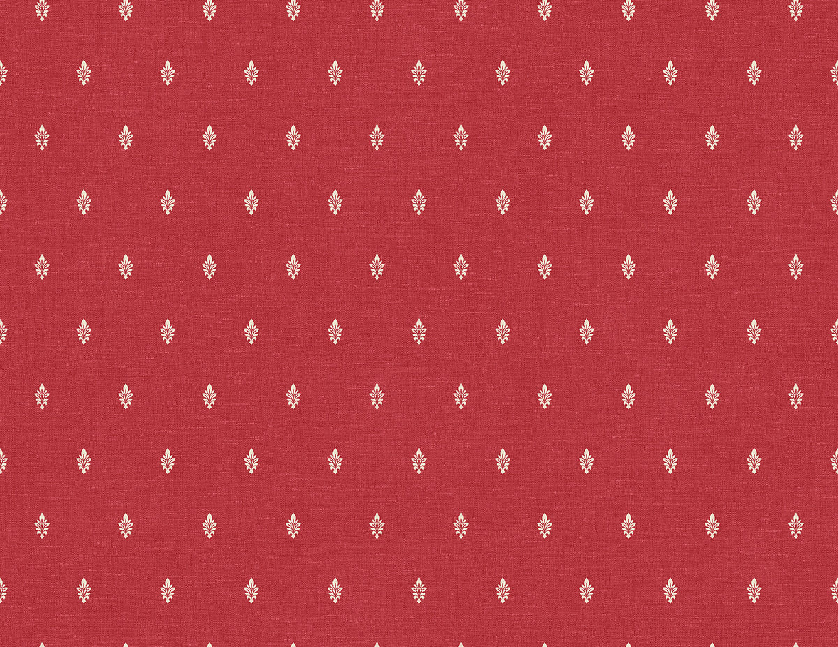 Seabrook French Country Petite Feuille Sprig Wallpaper - Antique Ruby