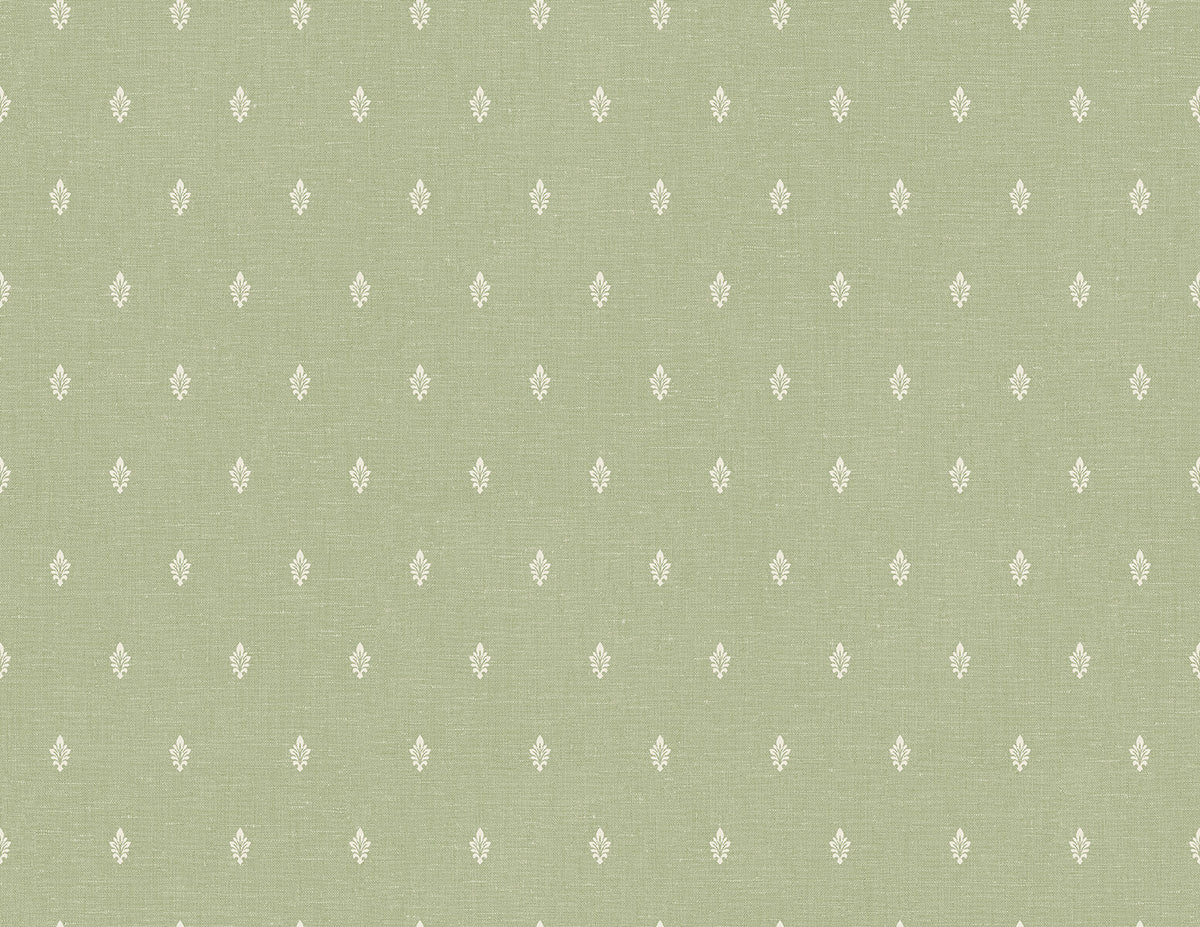 Seabrook French Country Petite Feuille Sprig Wallpaper - Pomme