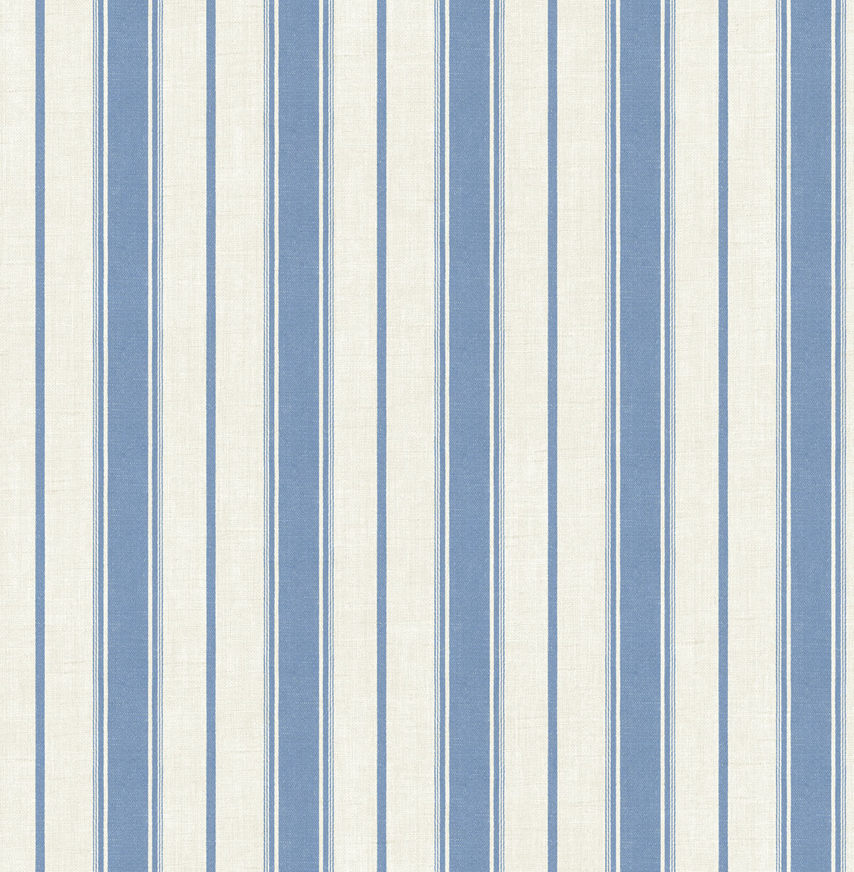 Seabrook French Country Eliott Linen Stripe Wallpaper Sample - Blue Bell