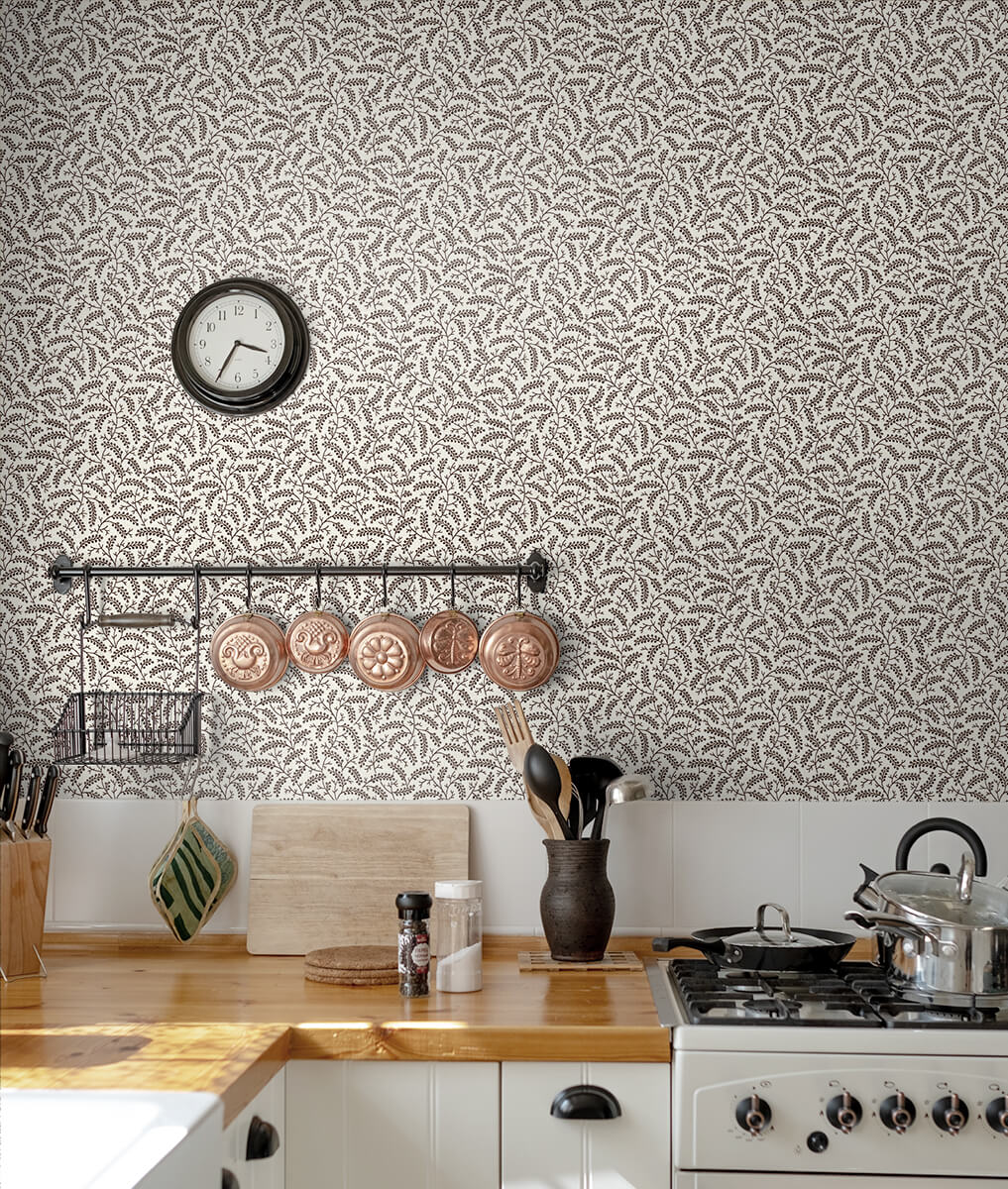 Seabrook French Country Cossette Wallpaper - Hickory Smoke