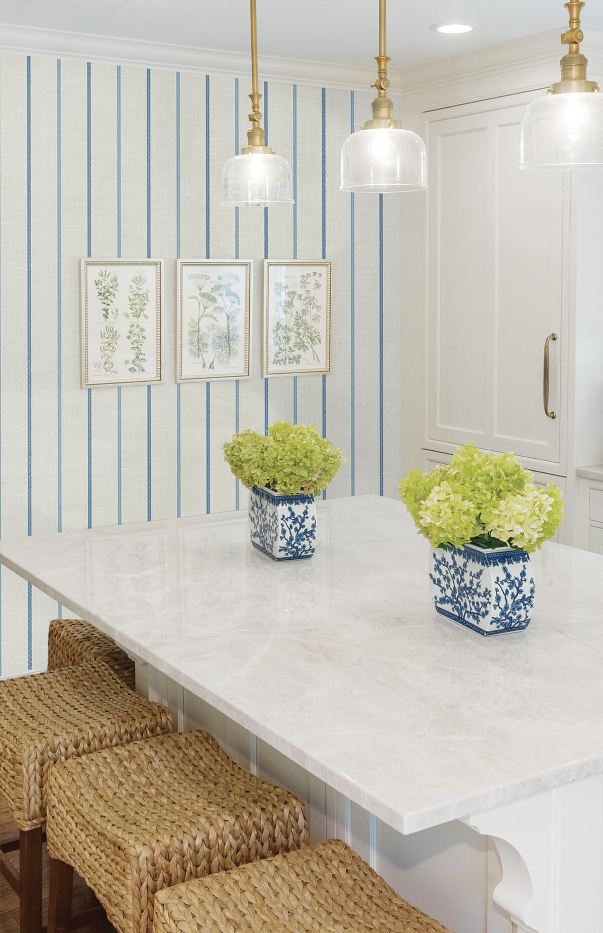 Seabrook French Country Andree Stripe Wallpaper - French Blue & Denim Wash