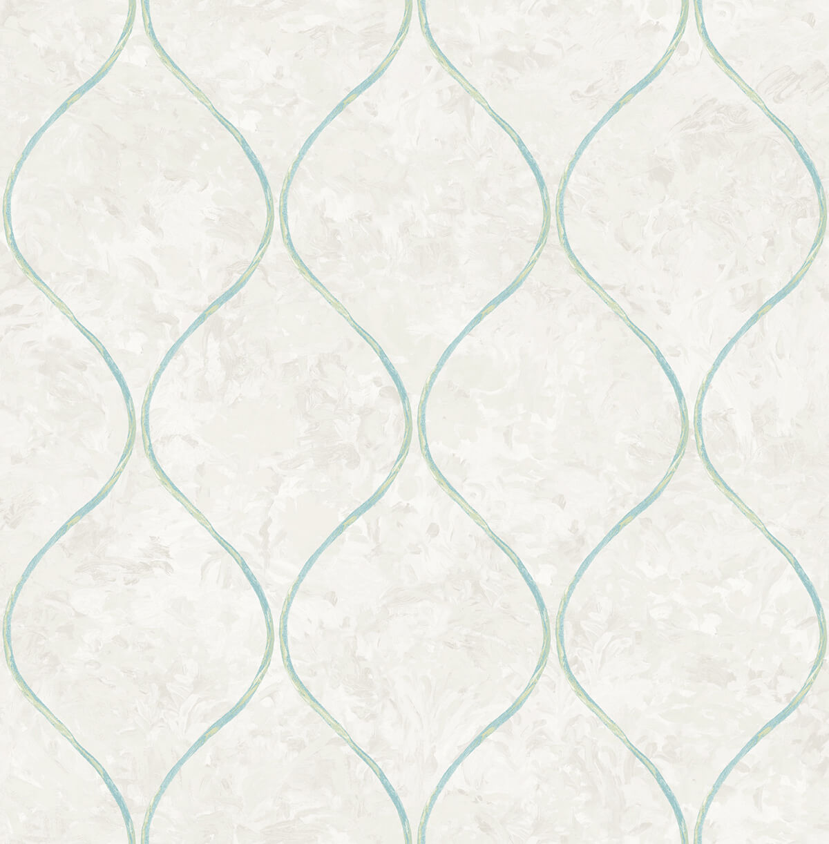 Seabrook French Impressionist Ogee Wallpaper - Blue