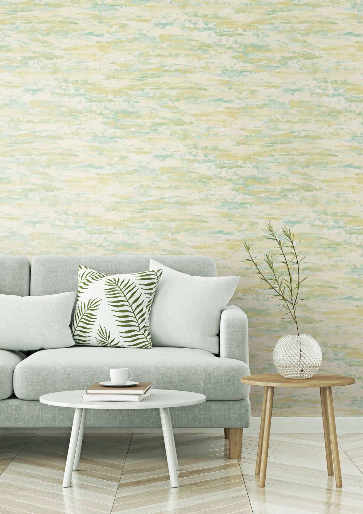 Seabrook French Impressionist Brushstrokes Wallpaper Sample - Green