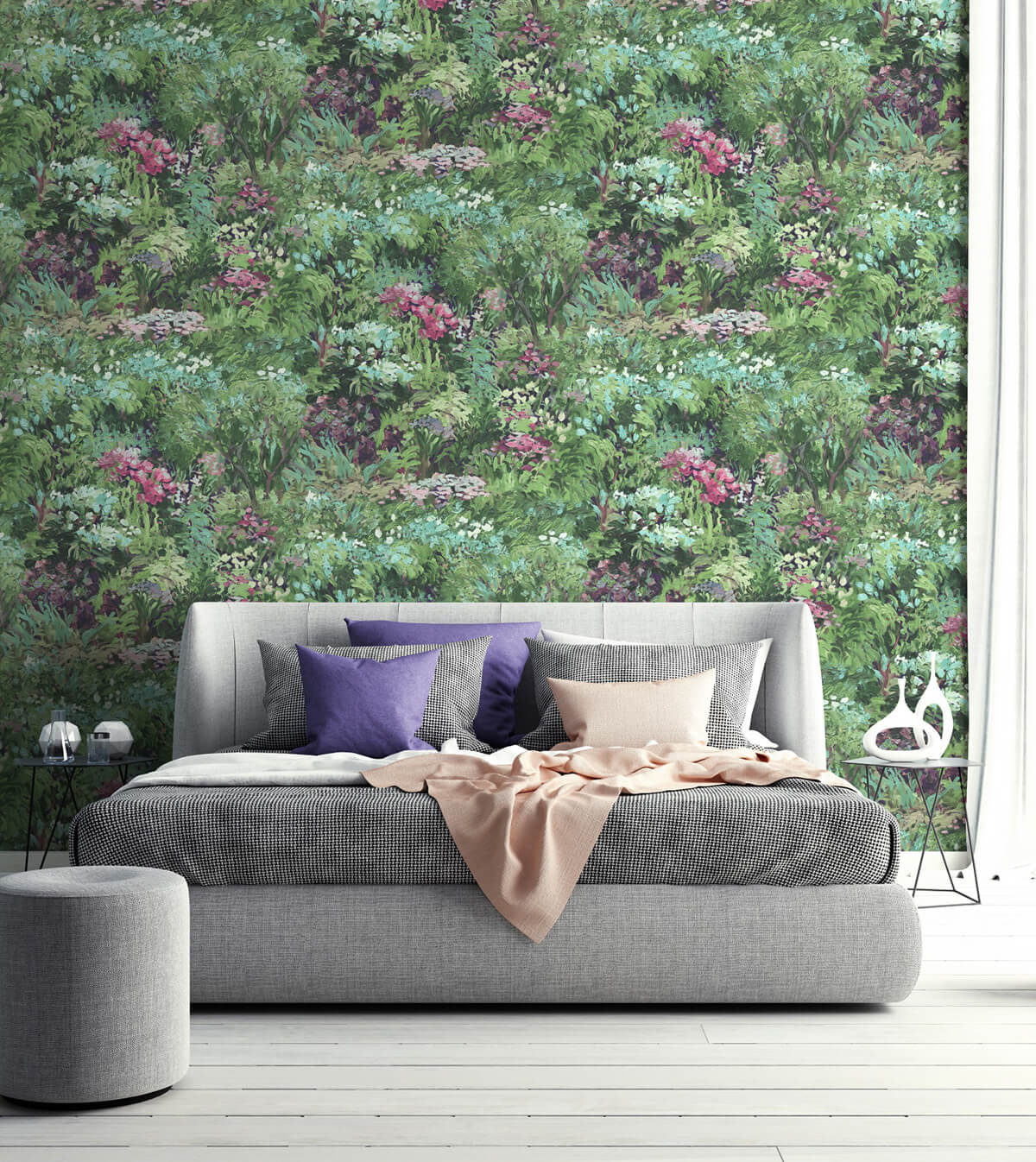 Seabrook French Impressionist Floral Wallpaper Sample - Green
