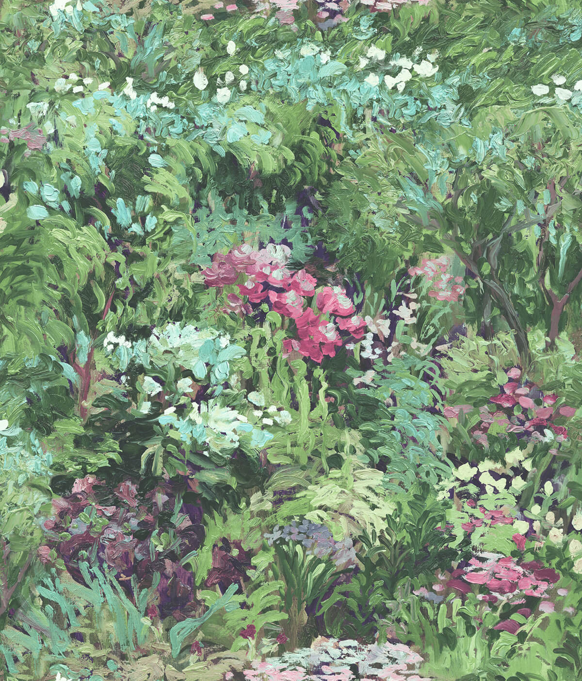 Seabrook French Impressionist Floral Wallpaper Sample - Green