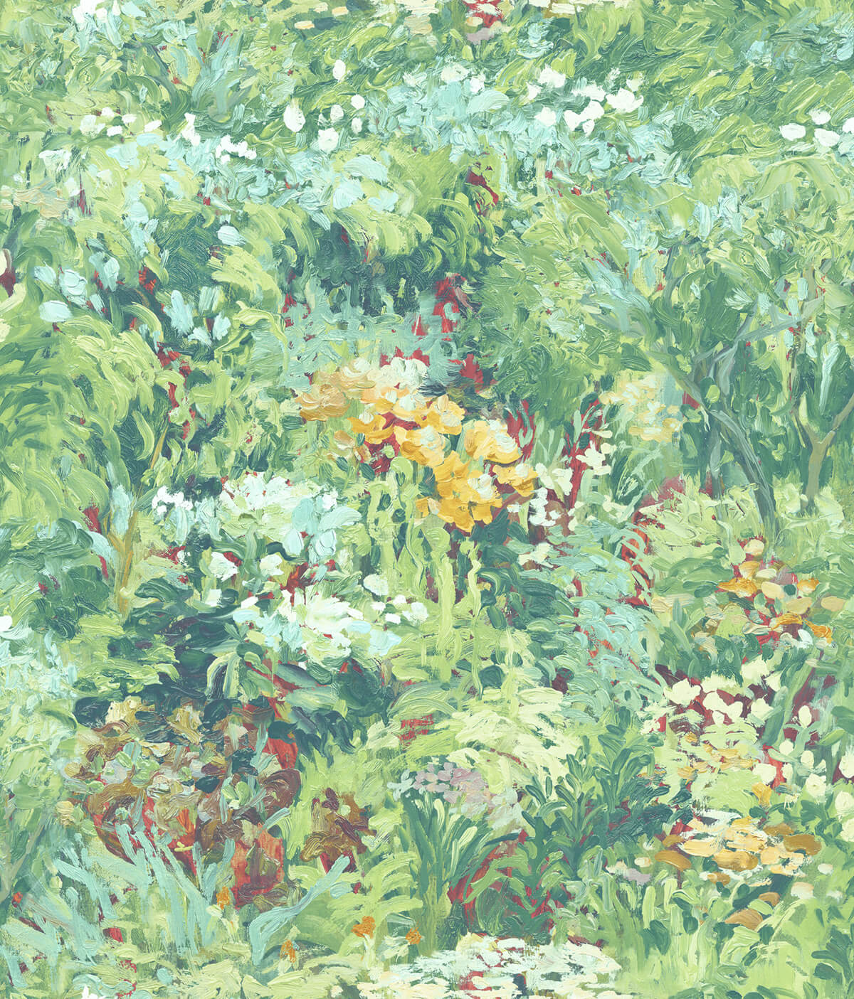 Seabrook French Impressionist Floral Wallpaper Sample - Green