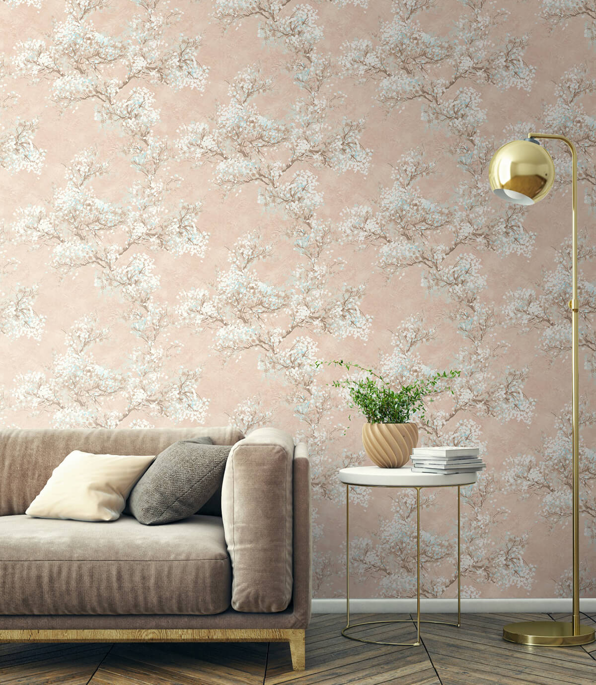 Seabrook French Impressionist Cherry Blossoms Wallpaper Sample - Pink