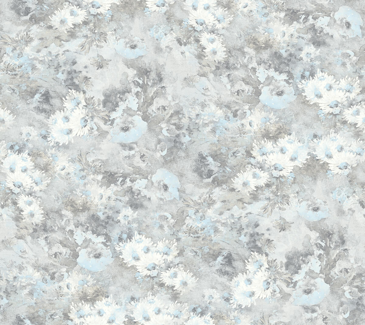 Seabrook French Impressionist Daisy Wallpaper Sample - Silver