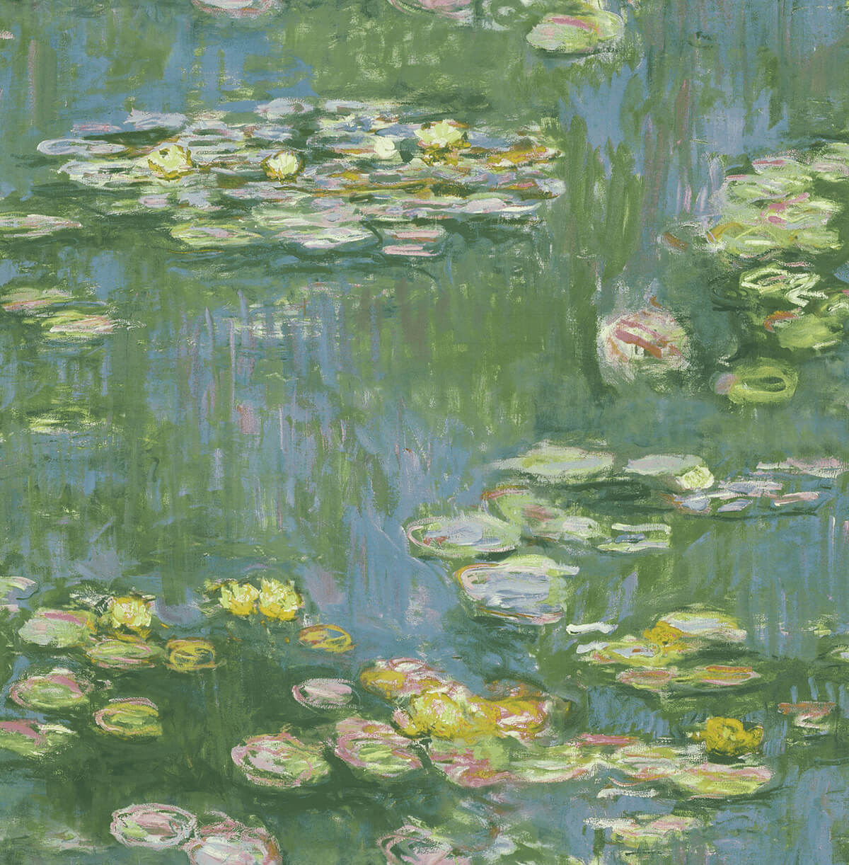 Seabrook French Impressionist Lily Pads Wallpaper - Green