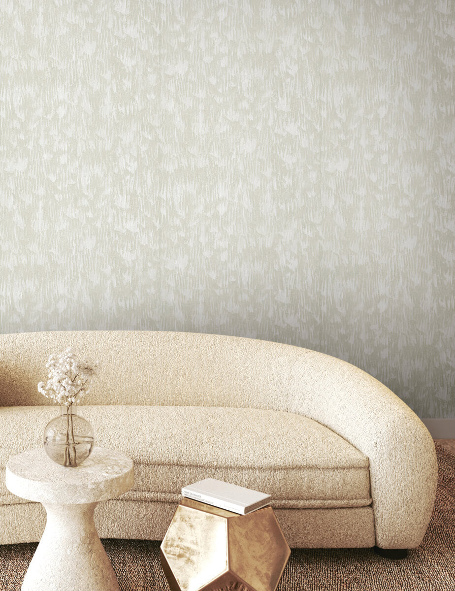 York Formations Gilded Plume Wallpaper - Light Cream