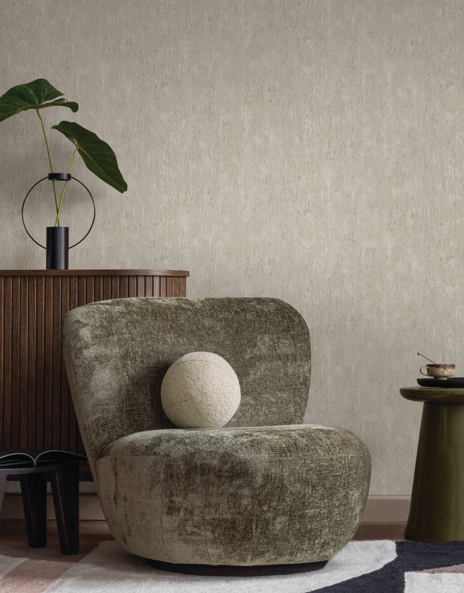 York Formations Gilded Plume Wallpaper Sample - Warm Grey