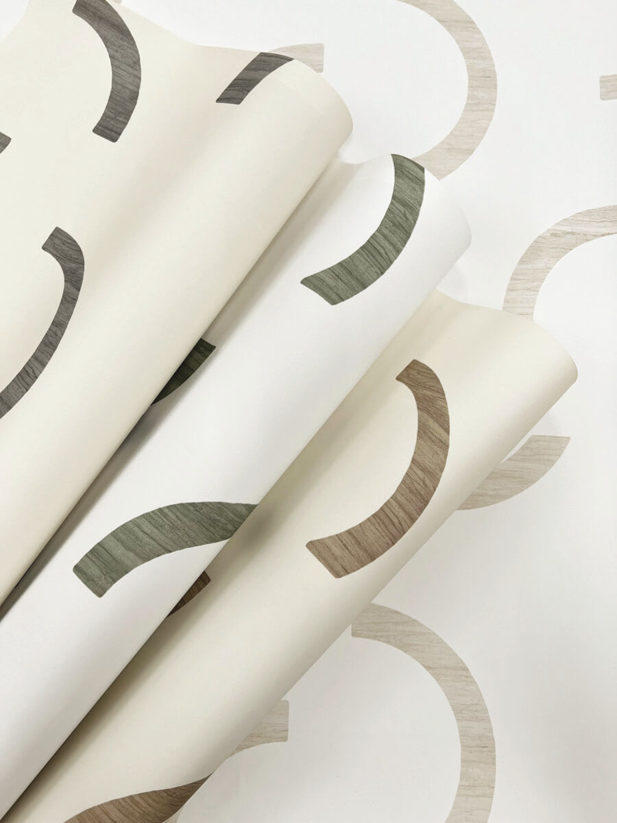 York Formations Lunula Wallpaper Sample - Black & White