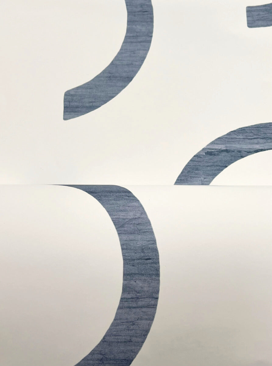 York Formations Lunula Wallpaper - Navy & White