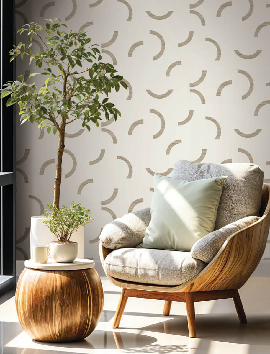 York Formations Lunula Wallpaper - Taupe