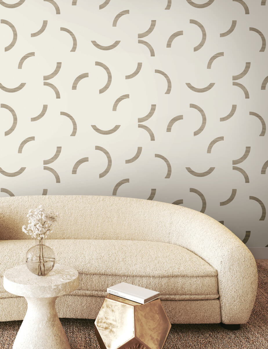 York Formations Lunula Wallpaper - Taupe