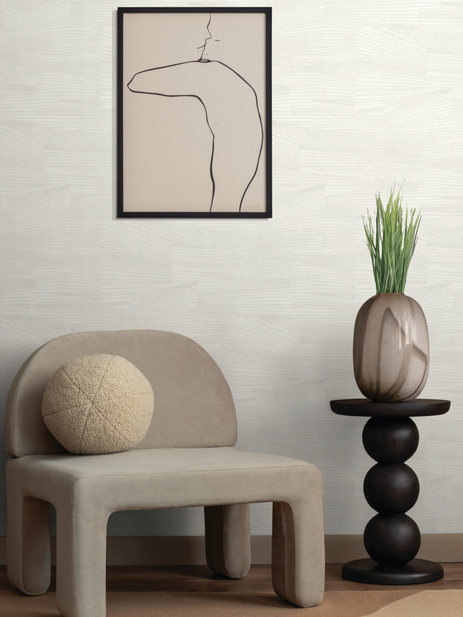 York Formations Higher Ground Geo Wallpaper - Alabaster