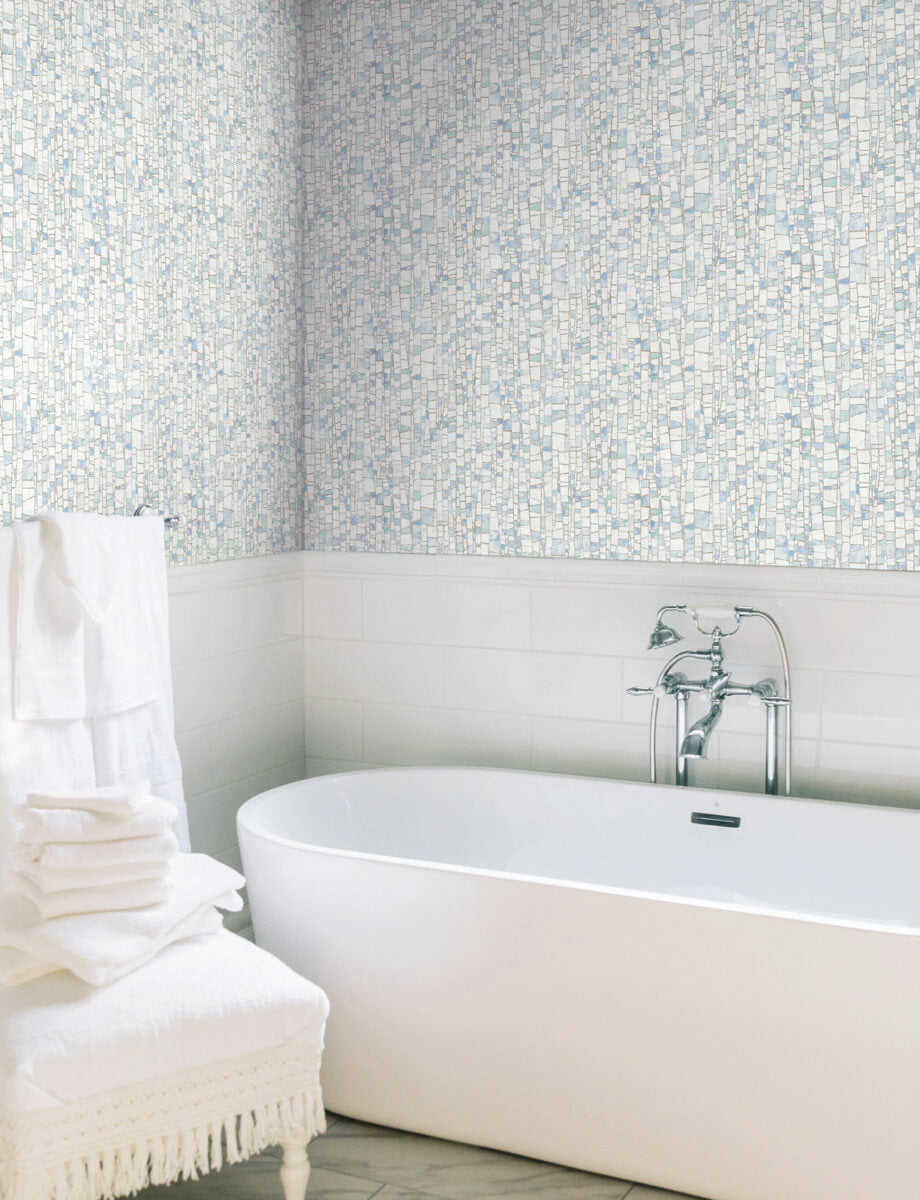 York Formations Kaleidoscopic Wallpaper - Blue