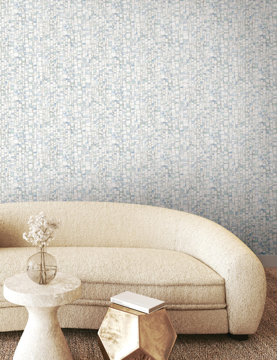 York Formations Kaleidoscopic Wallpaper - Blue