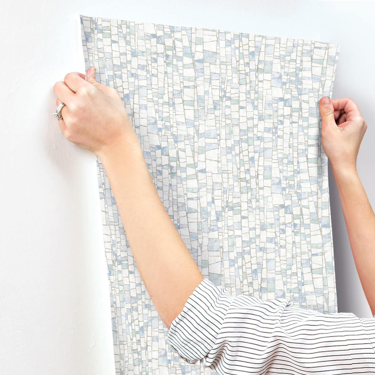 York Formations Kaleidoscopic Wallpaper - Blue