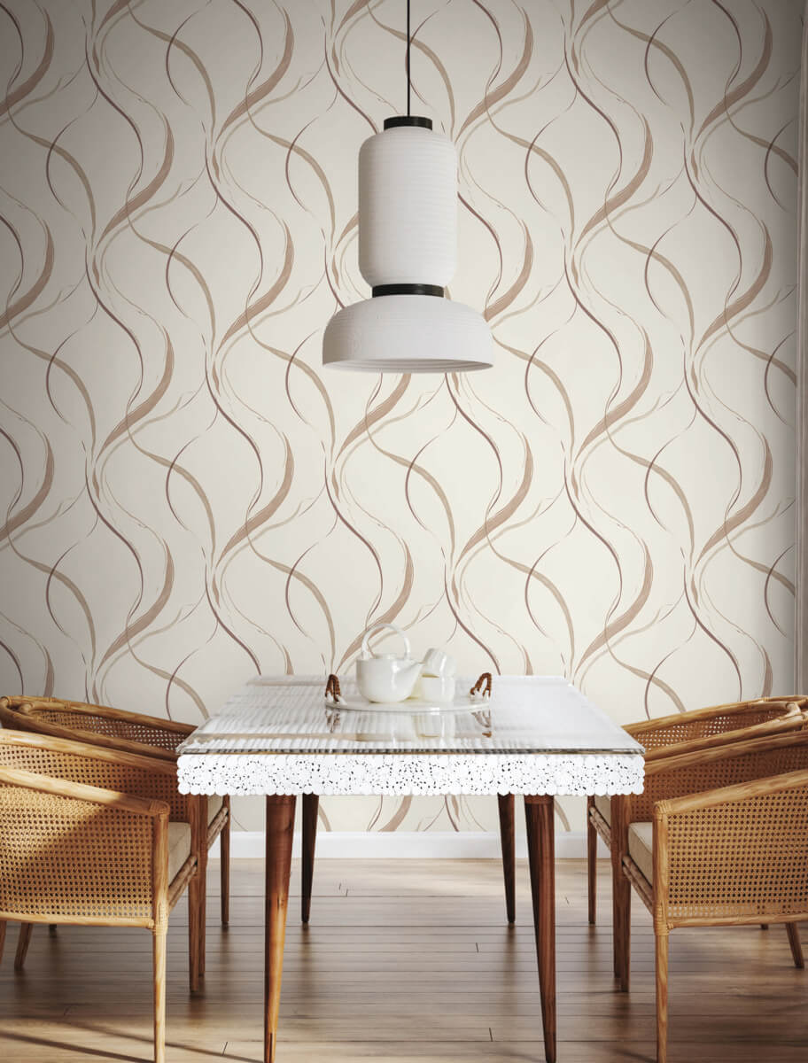 York Formations Ink Flow Wallpaper - Baked Clay