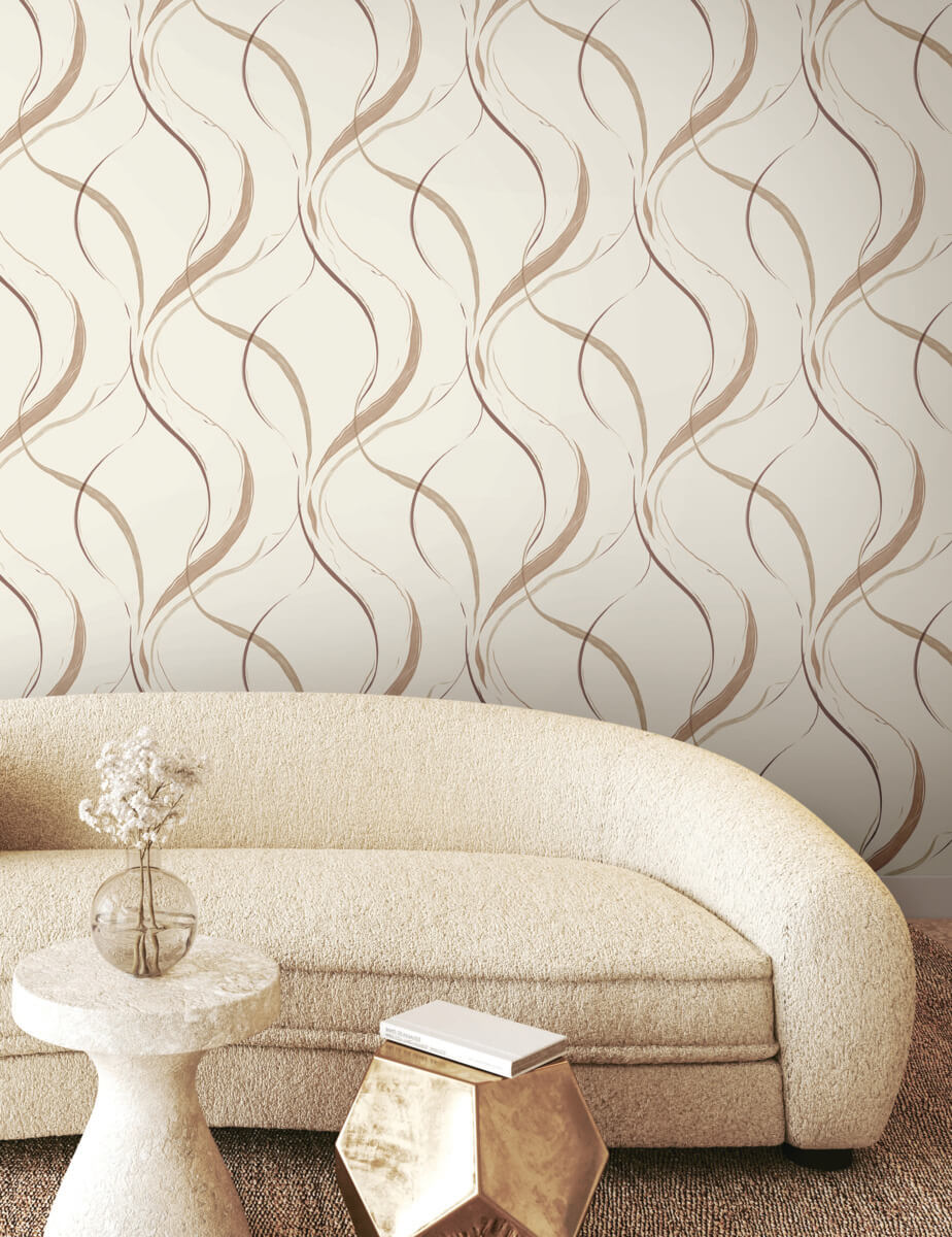 York Formations Ink Flow Wallpaper - Baked Clay