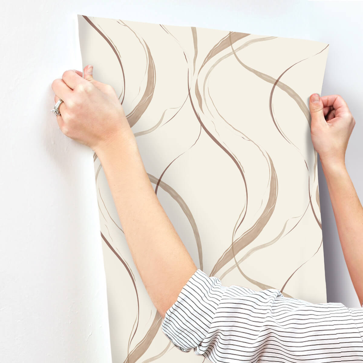 York Formations Ink Flow Wallpaper - Baked Clay