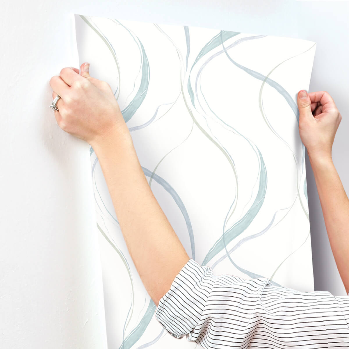 York Formations Ink Flow Wallpaper - Seaglass