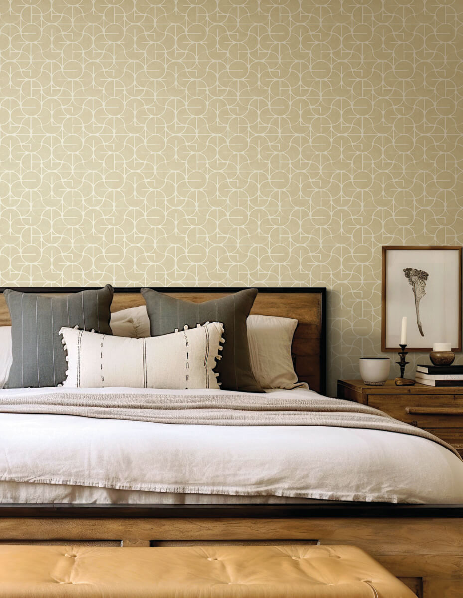 York Formations Looking Glass Wallpaper - Straw