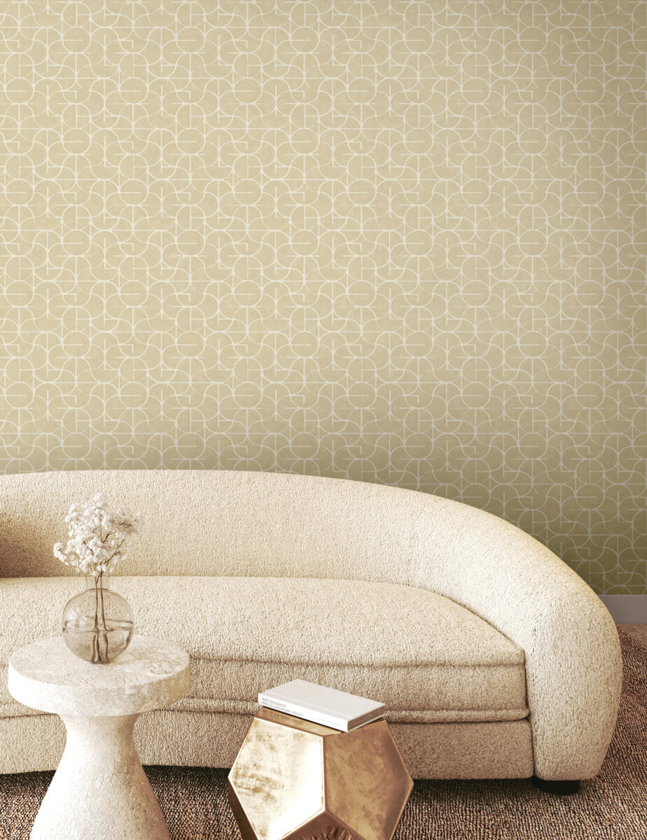 York Formations Looking Glass Wallpaper - Straw