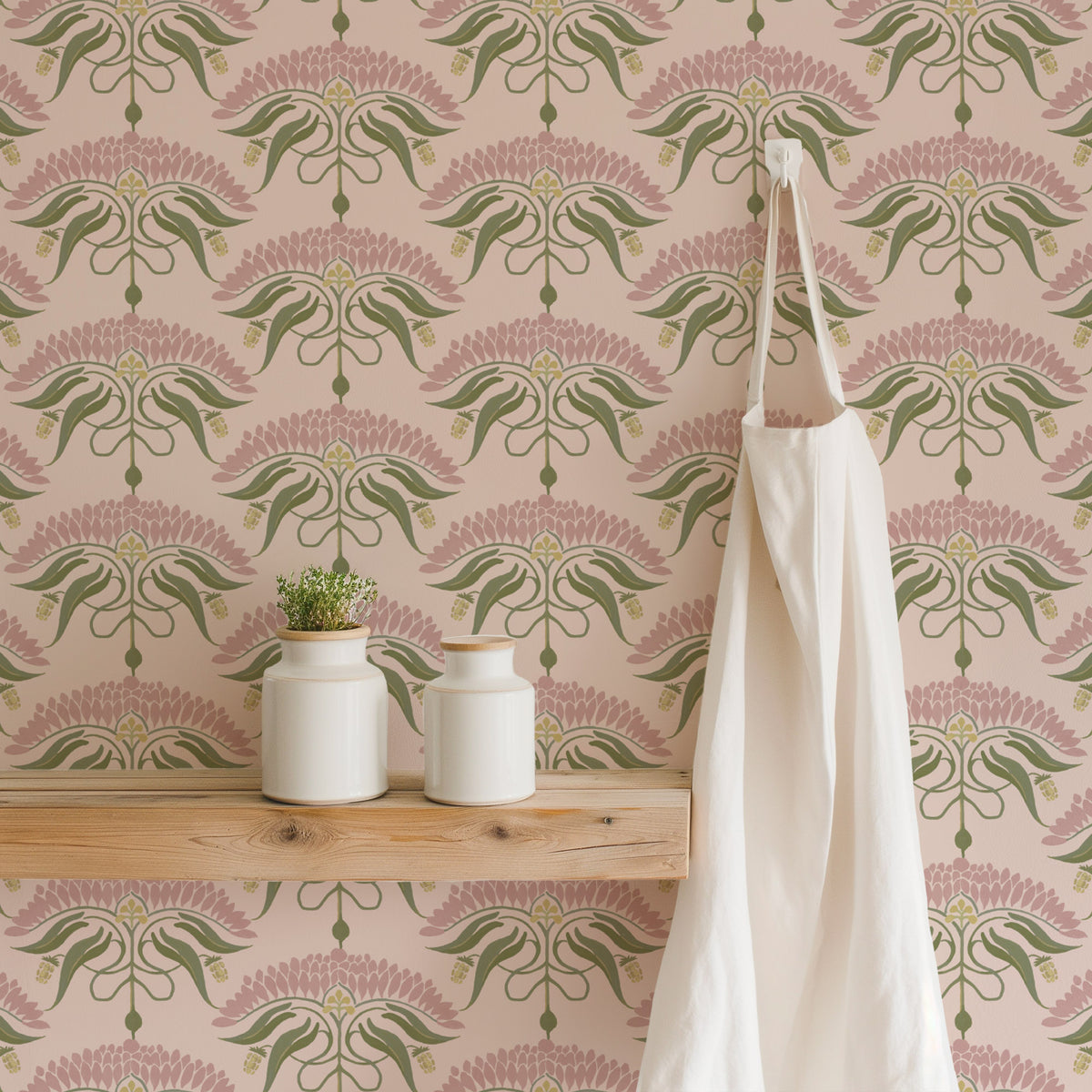 Mitchell Black Botanical Legacy Fleur de Reve Wallpaper Sample - Petal Pink