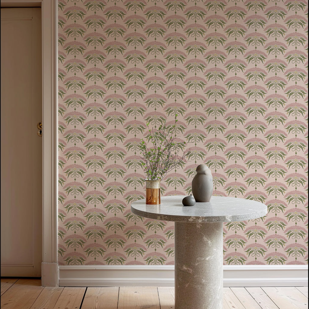 Mitchell Black Botanical Legacy Fleur de Reve Wallpaper Sample - Petal Pink