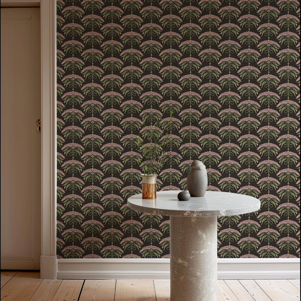 Mitchell Black Botanical Legacy Fleur de Reve Wallpaper - Soot