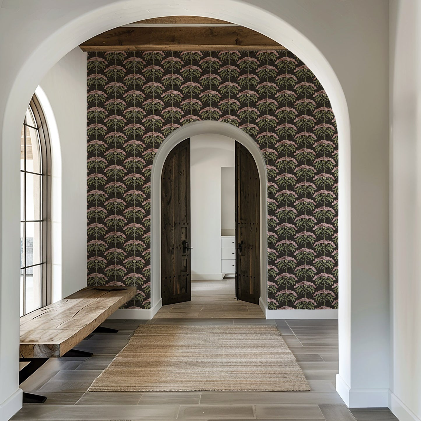 Mitchell Black Botanical Legacy Fleur de Reve Wallpaper - Soot