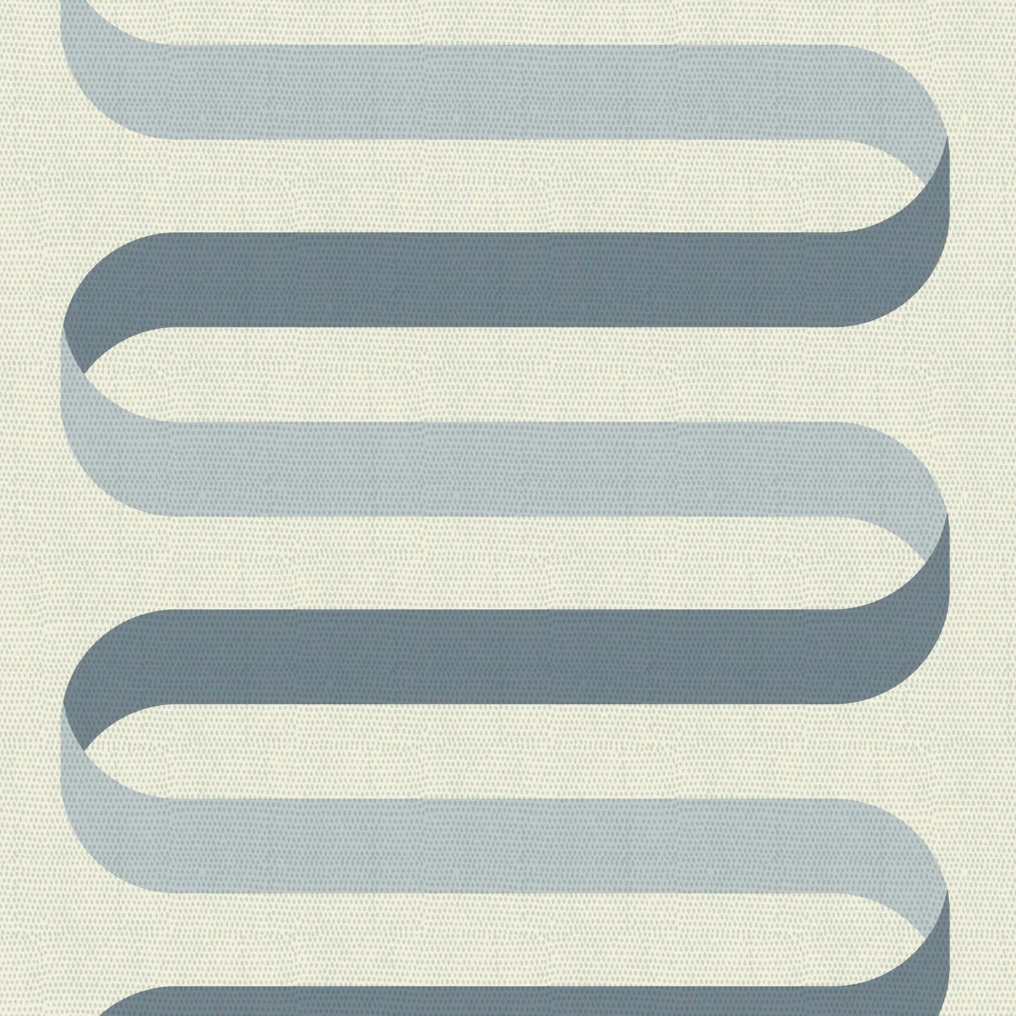 Mitchell Black Folding Ribbon Wallpaper Sample - Off White Blue