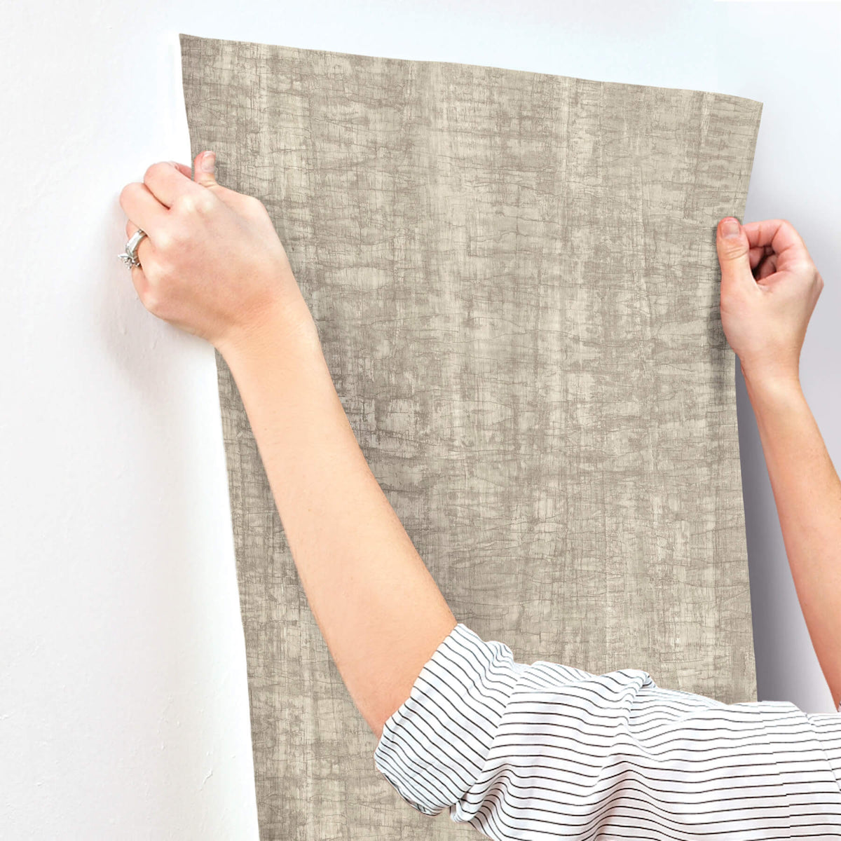 York Woodnote Monteverde Wallpaper Sample - Putty