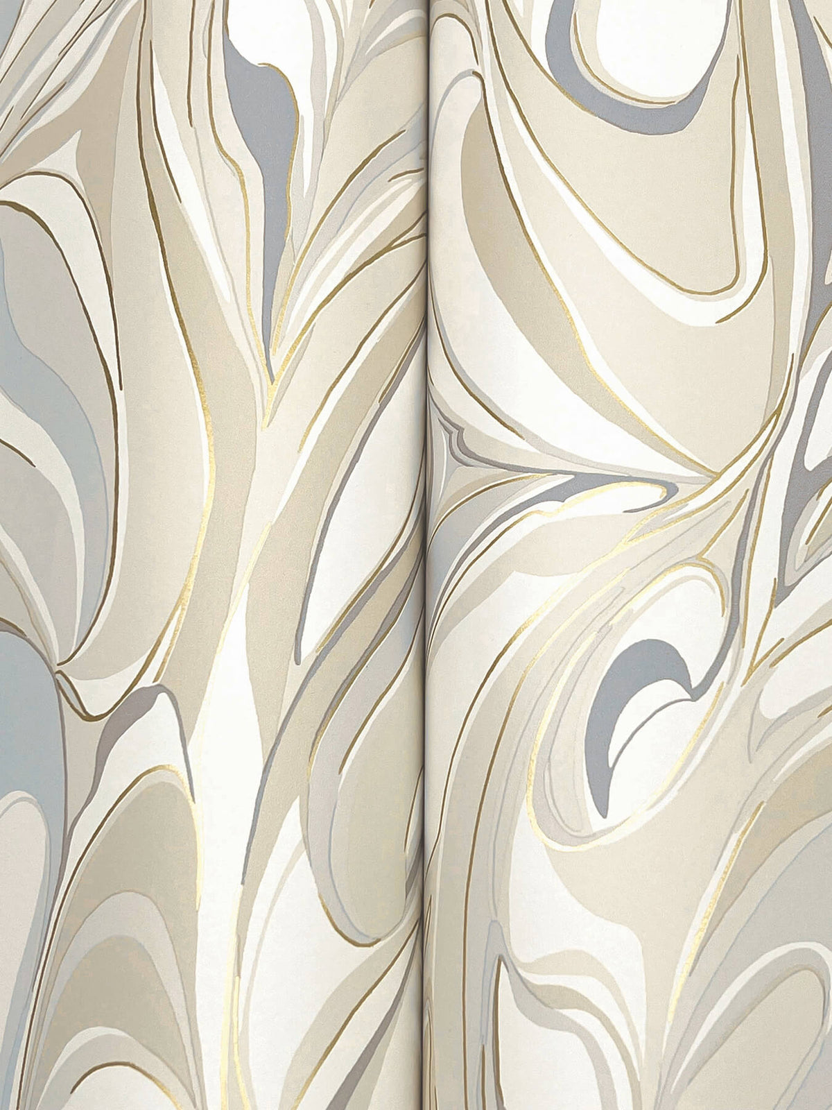 York Woodnote Achate Wallpaper Sample - Beige & Grey