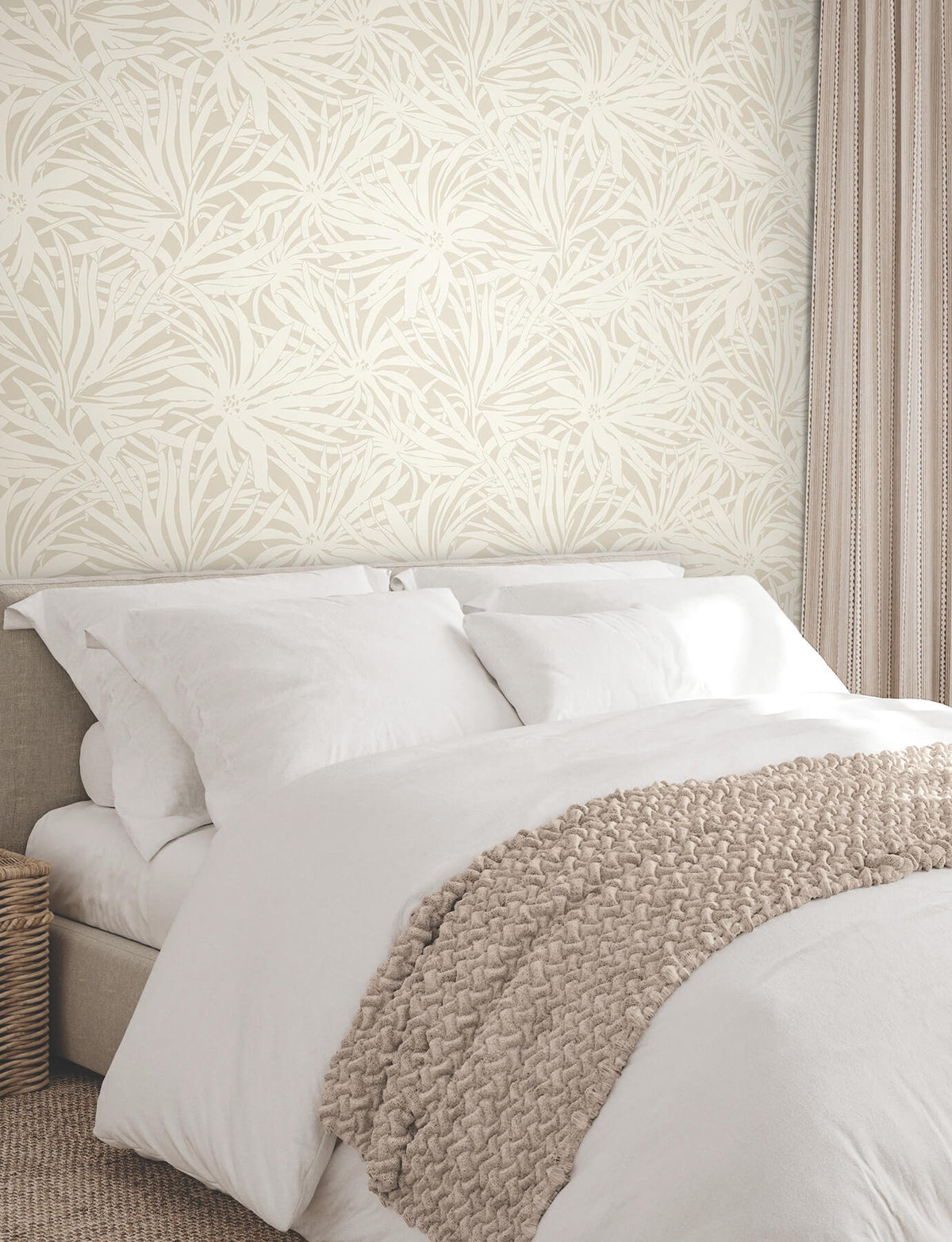 York Woodnote Floral Canopy Wallpaper Sample - Linen