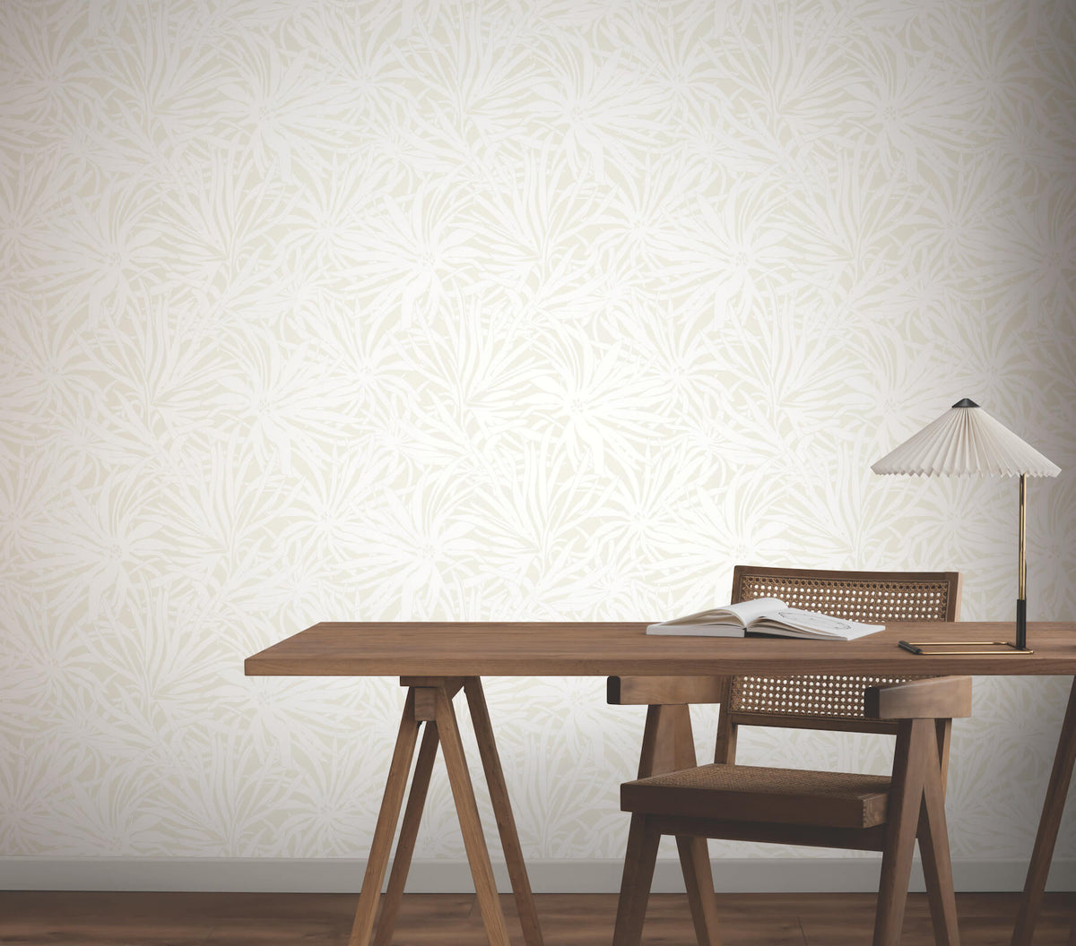 York Woodnote Floral Canopy Wallpaper - Cream