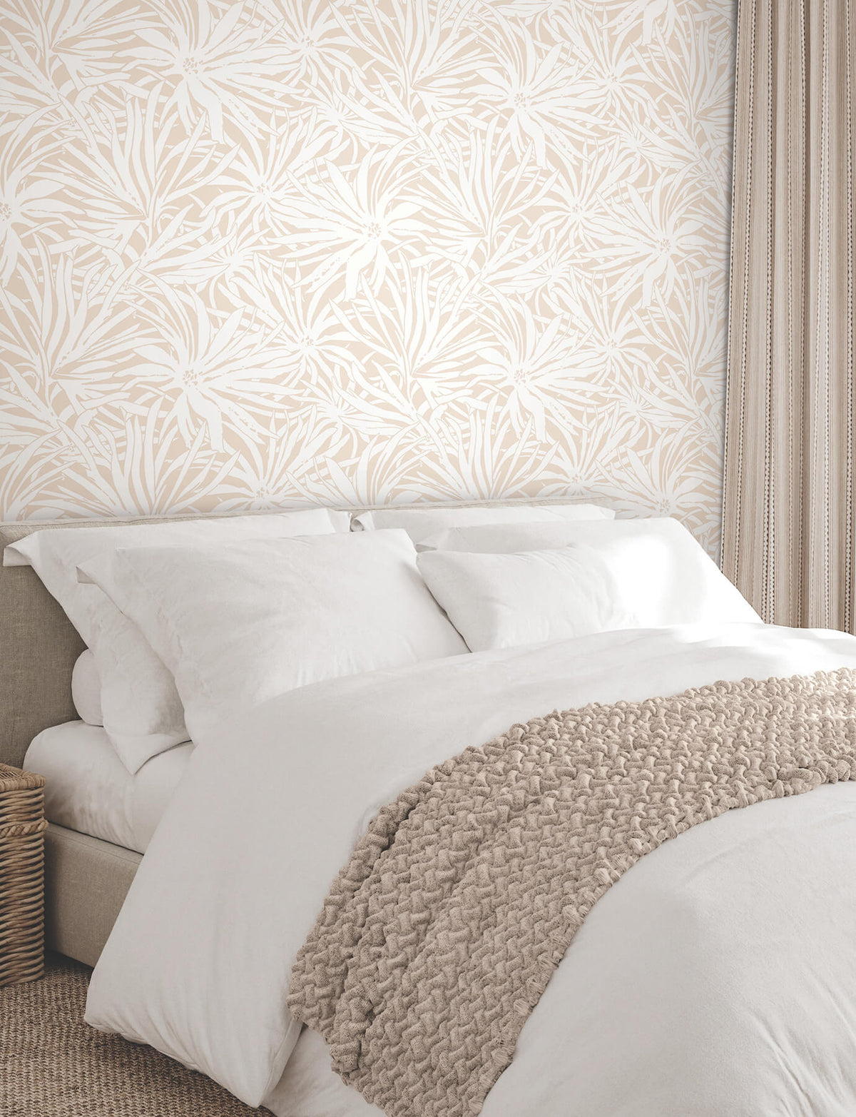 York Woodnote Floral Canopy Wallpaper Sample - Blush