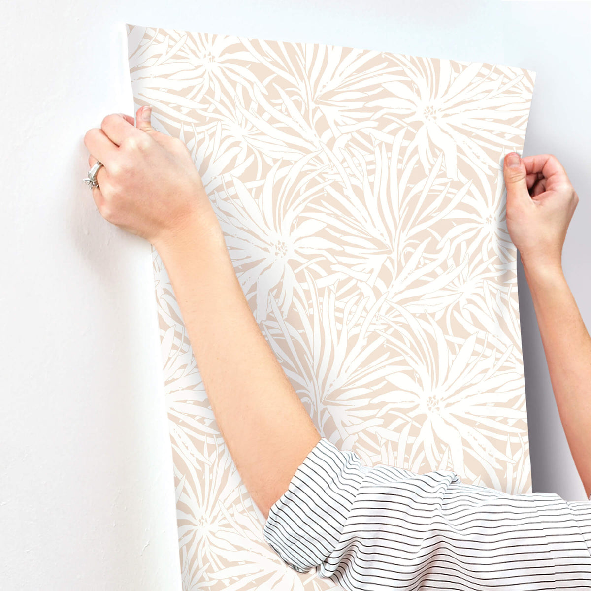 York Woodnote Floral Canopy Wallpaper Sample - Blush