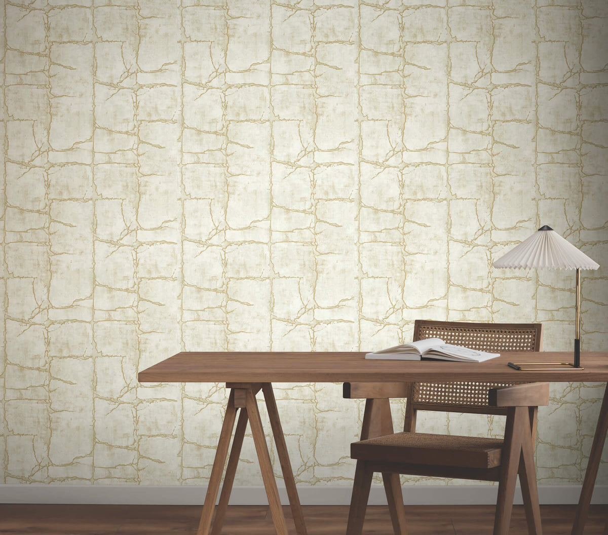 York Woodnote Mojave Wallpaper Sample - Gold