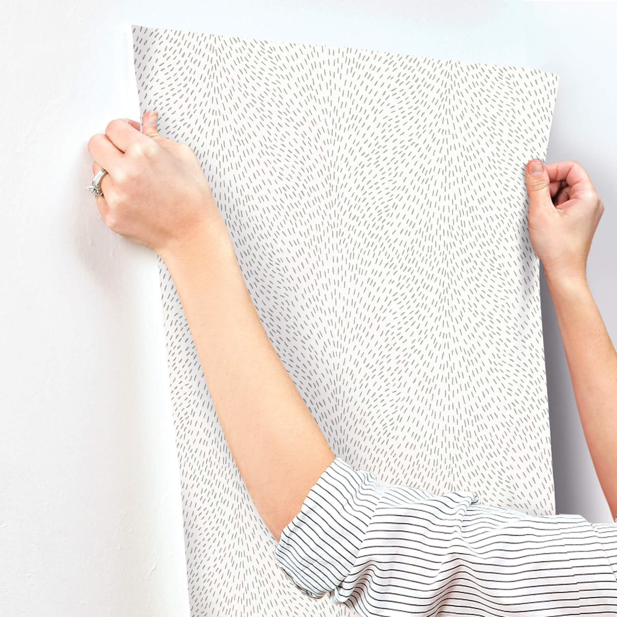 York Woodnote Dew Drop Wallpaper - White