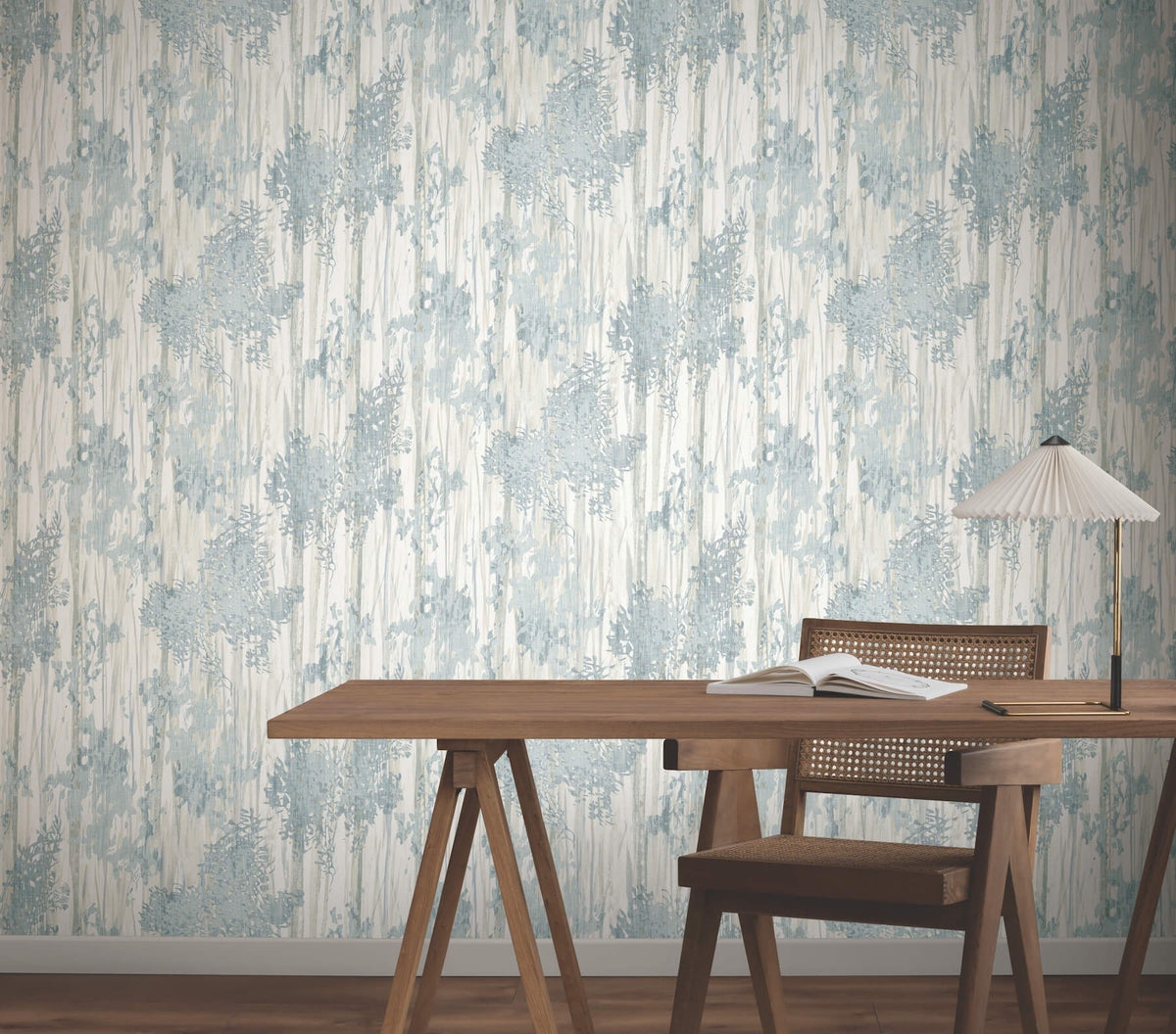 York Woodnote Aspen Grove Wallpaper Sample - Blue