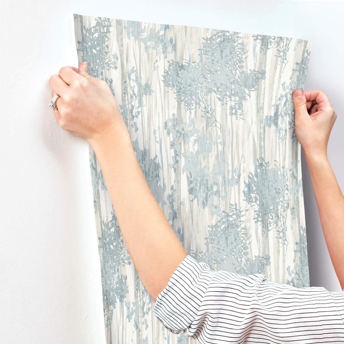 York Woodnote Aspen Grove Wallpaper Sample - Blue