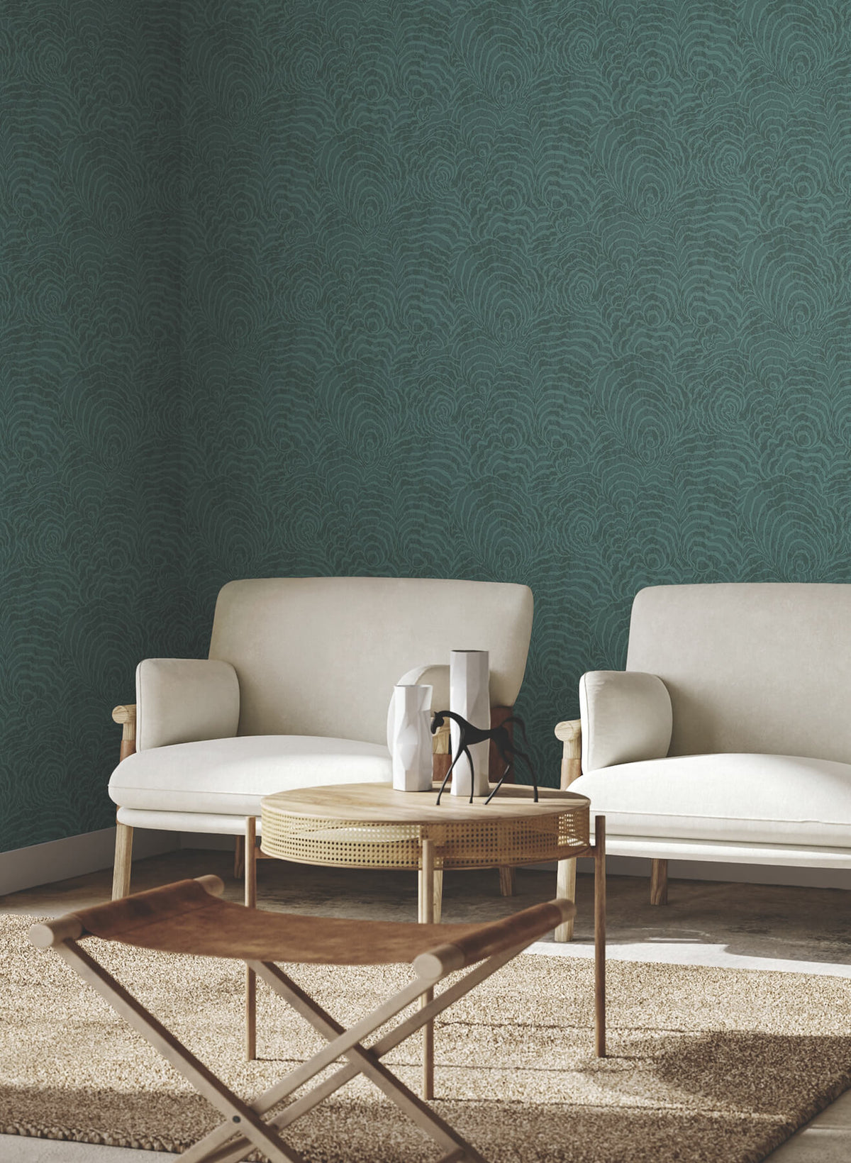 York Woodnote Ocean Jasper Wallpaper - Teal