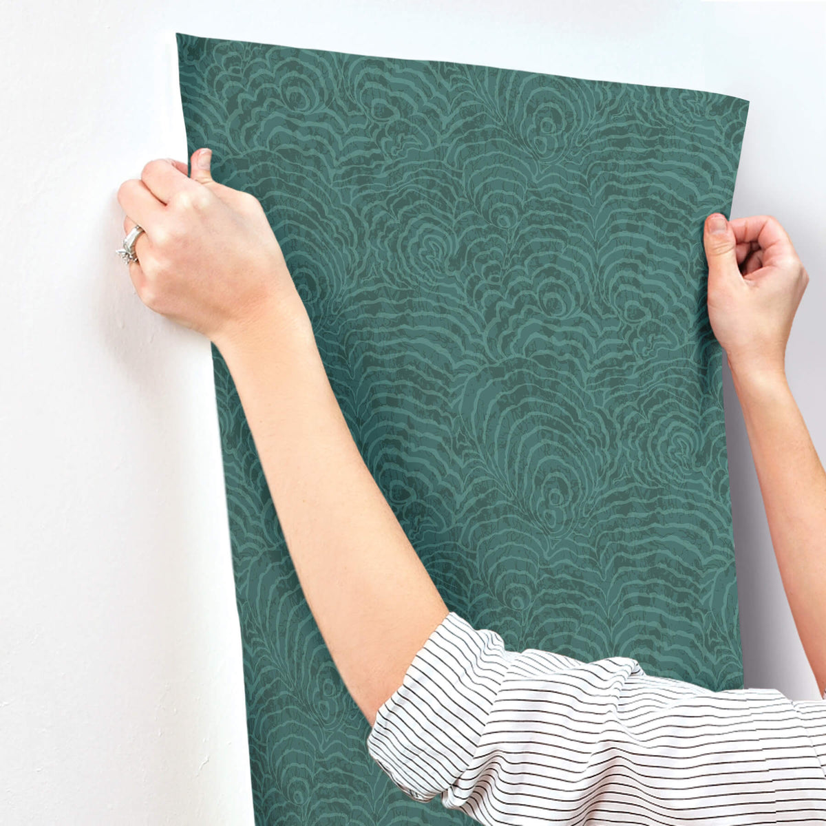 York Woodnote Ocean Jasper Wallpaper - Teal