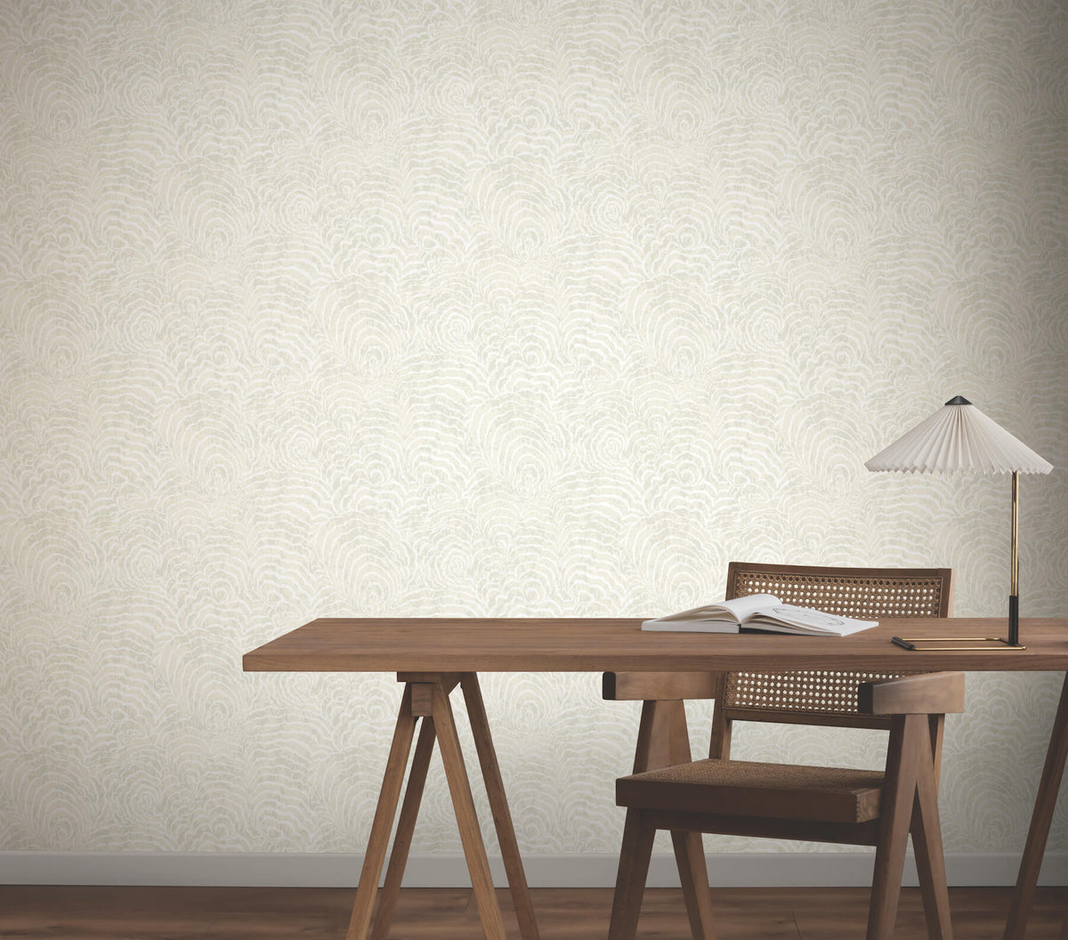 York Woodnote Ocean Jasper Wallpaper Sample - White