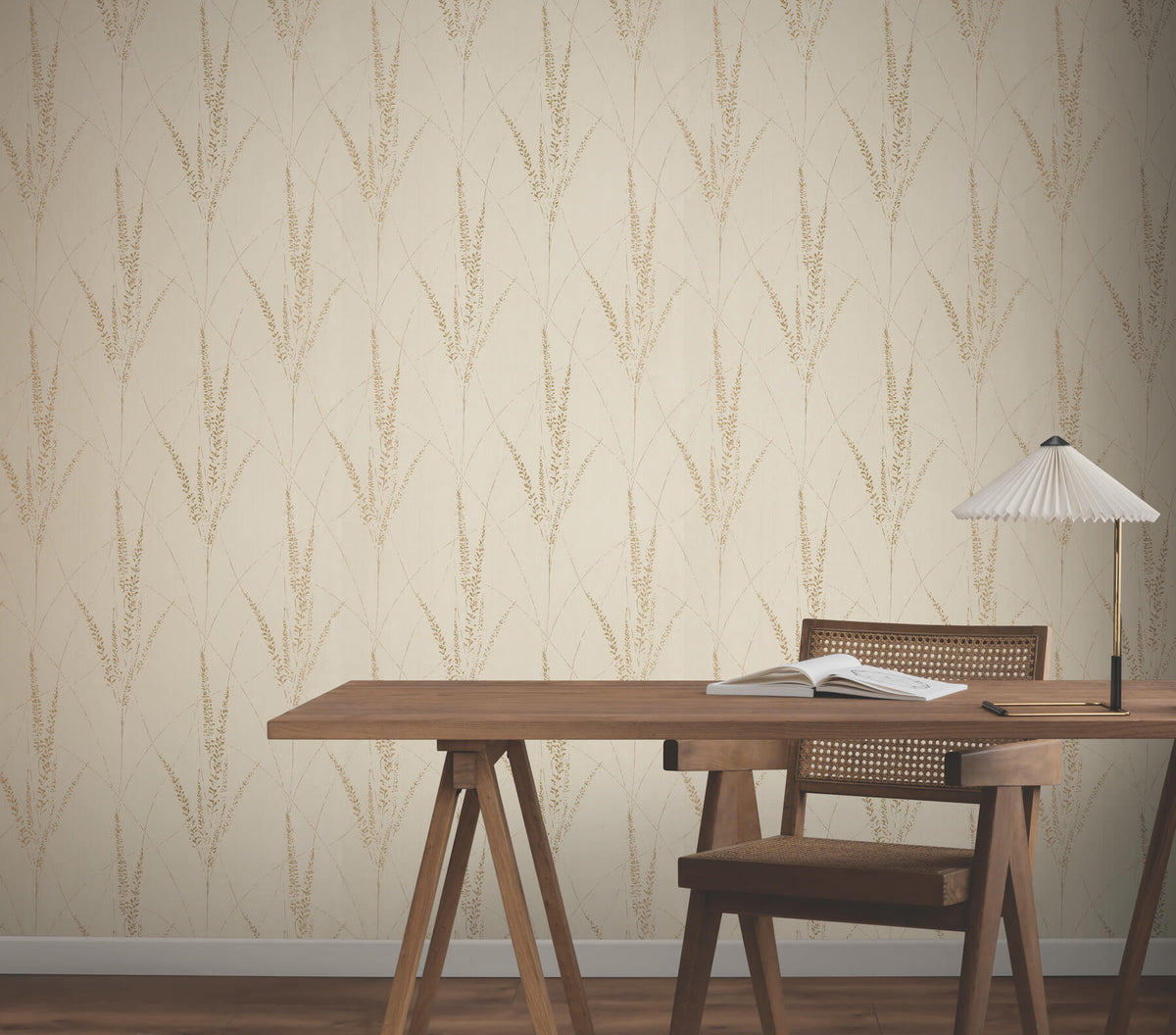 York Woodnote Graceful Willow Wallpaper Sample - Pale Straw