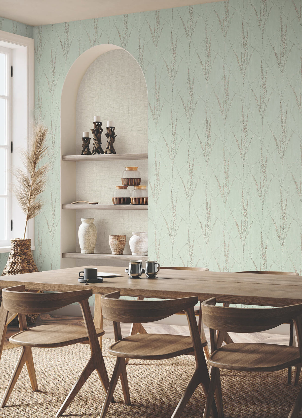 York Woodnote Graceful Willow Wallpaper Sample - Lagoon