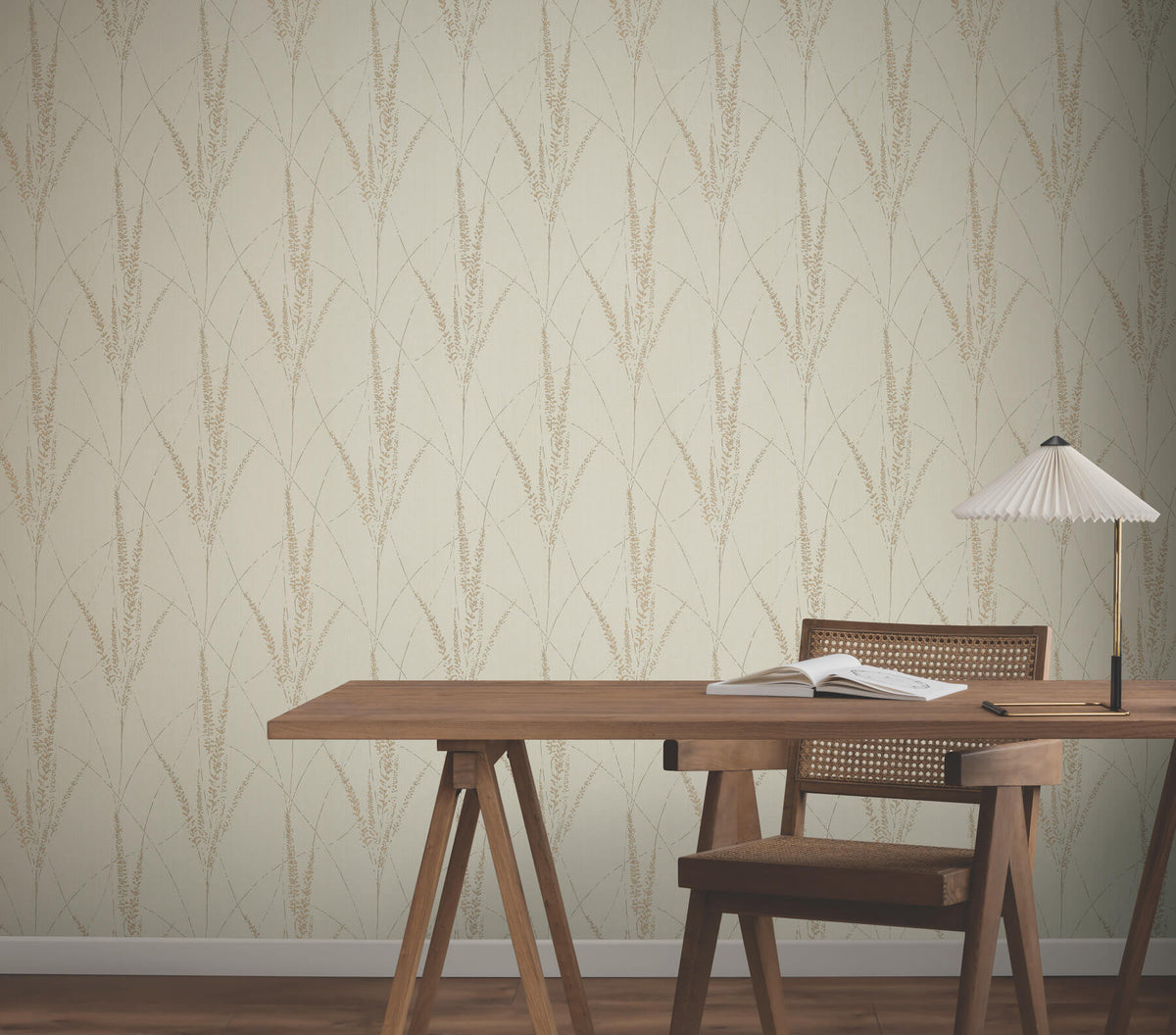 York Woodnote Graceful Willow Wallpaper Sample - Stone